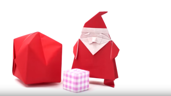 origami kerst santa claus vouw papier