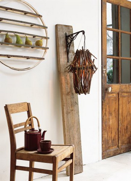 originele deco ideeën rustieke oude houten foyer decor