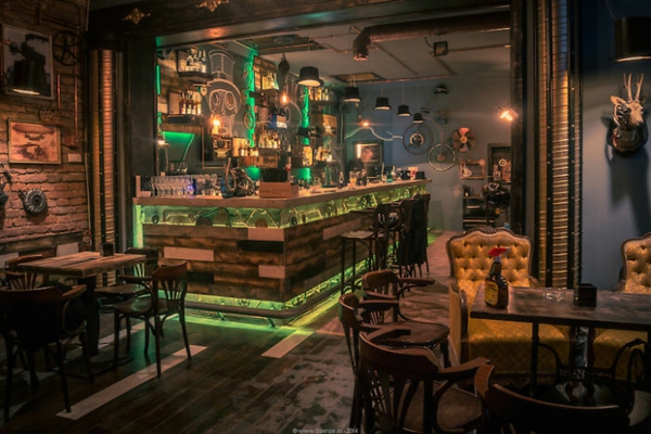 bar restaurant design stor belysning joben bistro romania