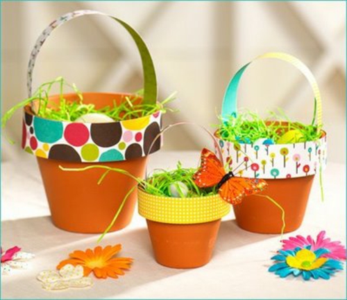 Pâques décoration pots de fleurs en céramique papier d'emballage