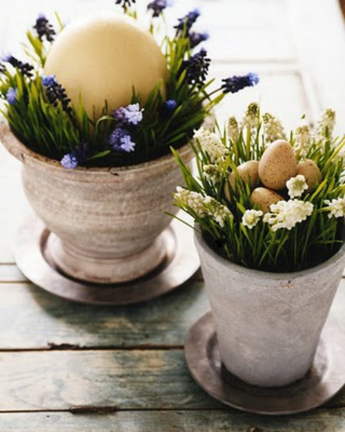påske dekorasjon blomsterpotter tone våren blomster egg