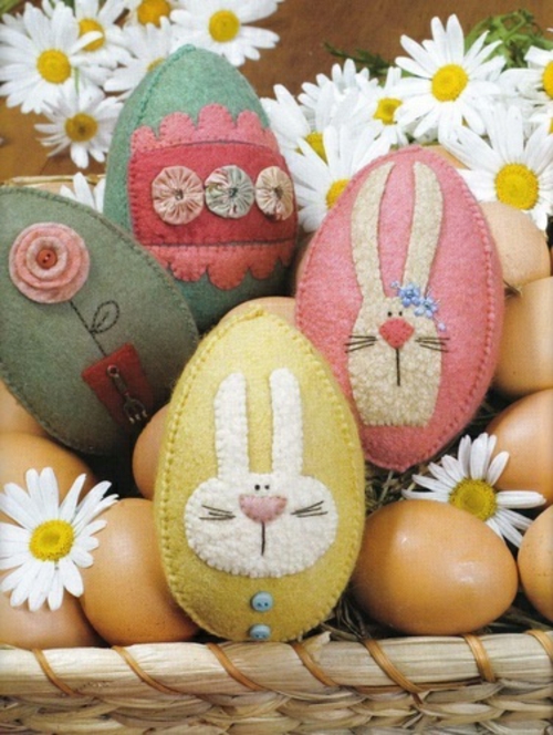 originální velikonoční dekorace cítil vejce velikonoční zajíček