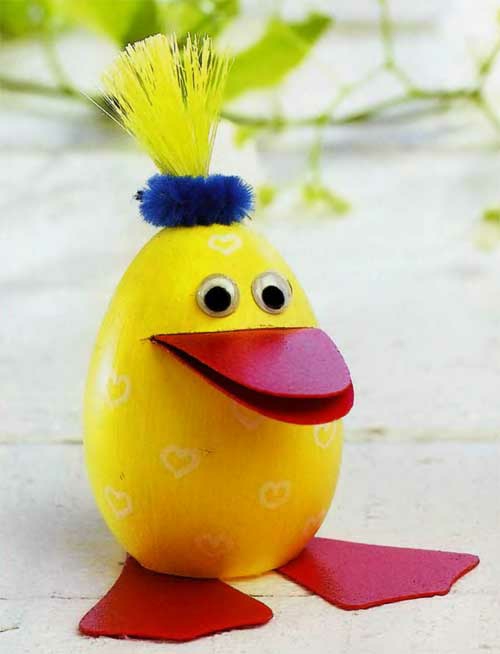 original påske dekorasjon gul egg chick