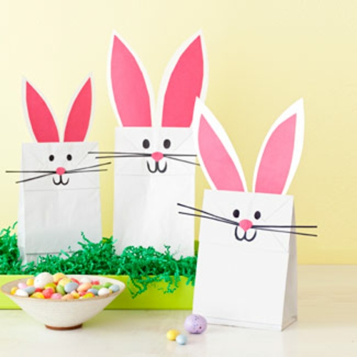 décoration de pâques sac de papier de lapin de pâques