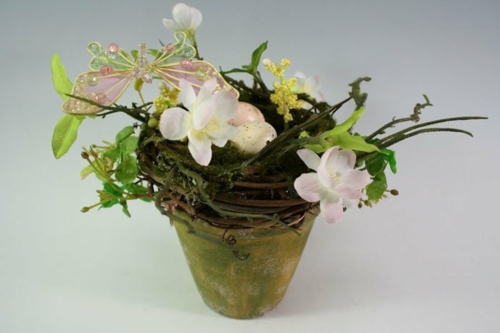 décoration de pâques pâturage fleurs artificielles