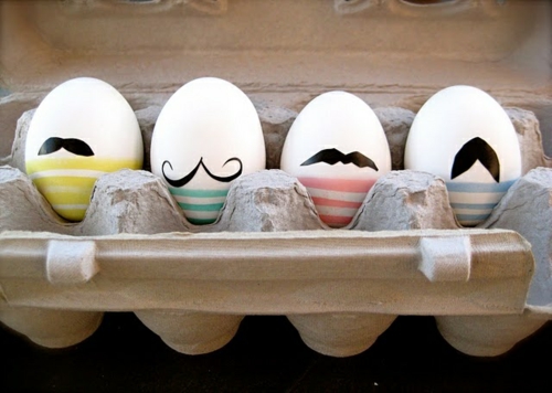 velikonoční dekorace legrační velikonoční vajíčka knír