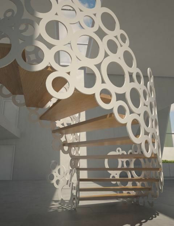 华丽的螺旋楼梯圆形家居室内设计理念