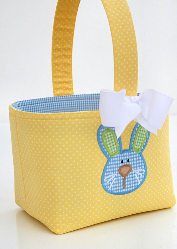 osterdeko tinker craft ideas cesta de pascua de Pascua de tela coser
