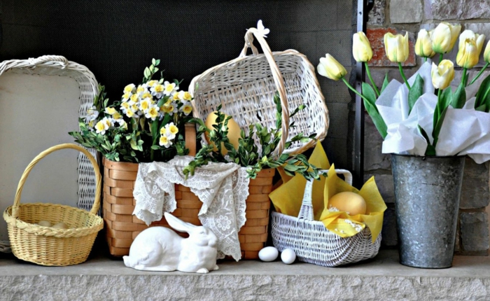 dinker ιδέες daffodils καλάθια διακόσμηση πίνακα κάνετε τον εαυτό σας