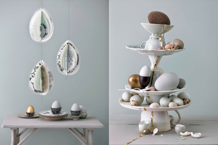 πασχαλινές διακοσμήσεις πινελιές ιδέες πασχαλινά αυγά πίνακες διακόσμηση αυγό στέκεται κέικ περίπτερα