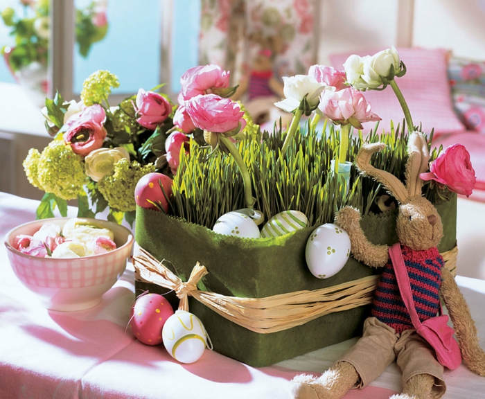 Πάσχα Διακόσμηση Tinker ιδέες πίνακα διακόσμηση κάνει τον εαυτό σας Πάσχα λαγουδάκι Πασχαλινά αυγά φυτευτή γρασίδι