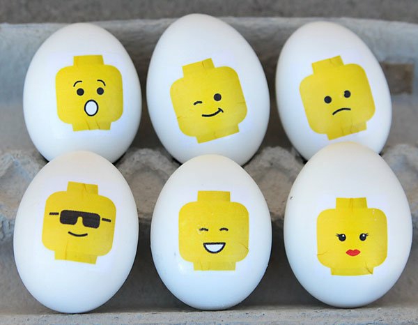 πασχαλιά διακόσμηση με τα παιδιά πασχαλινά αυγά deco lego αυτοκόλλητα