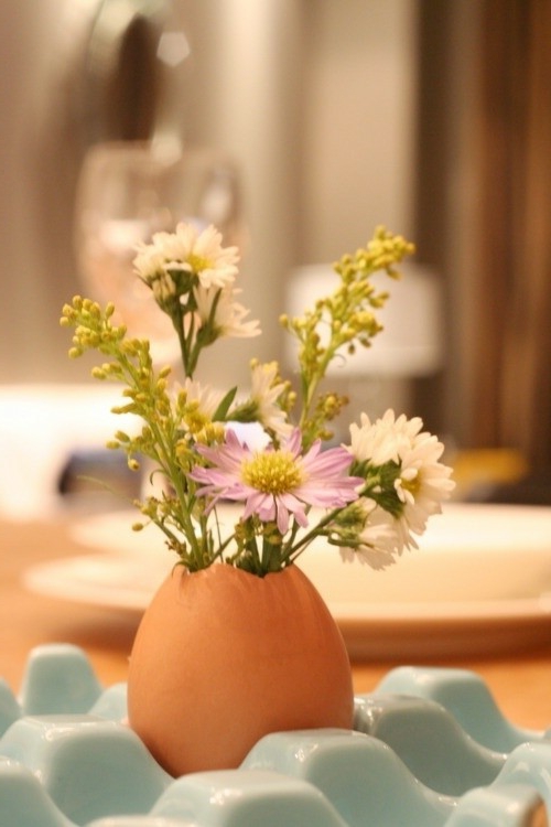 florero de la decoración de Pascua jarrón pequeño flores del prado