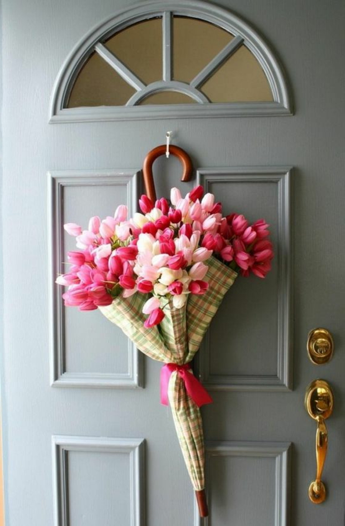 pasen decoratie tuin toegang deur versieren tulpen