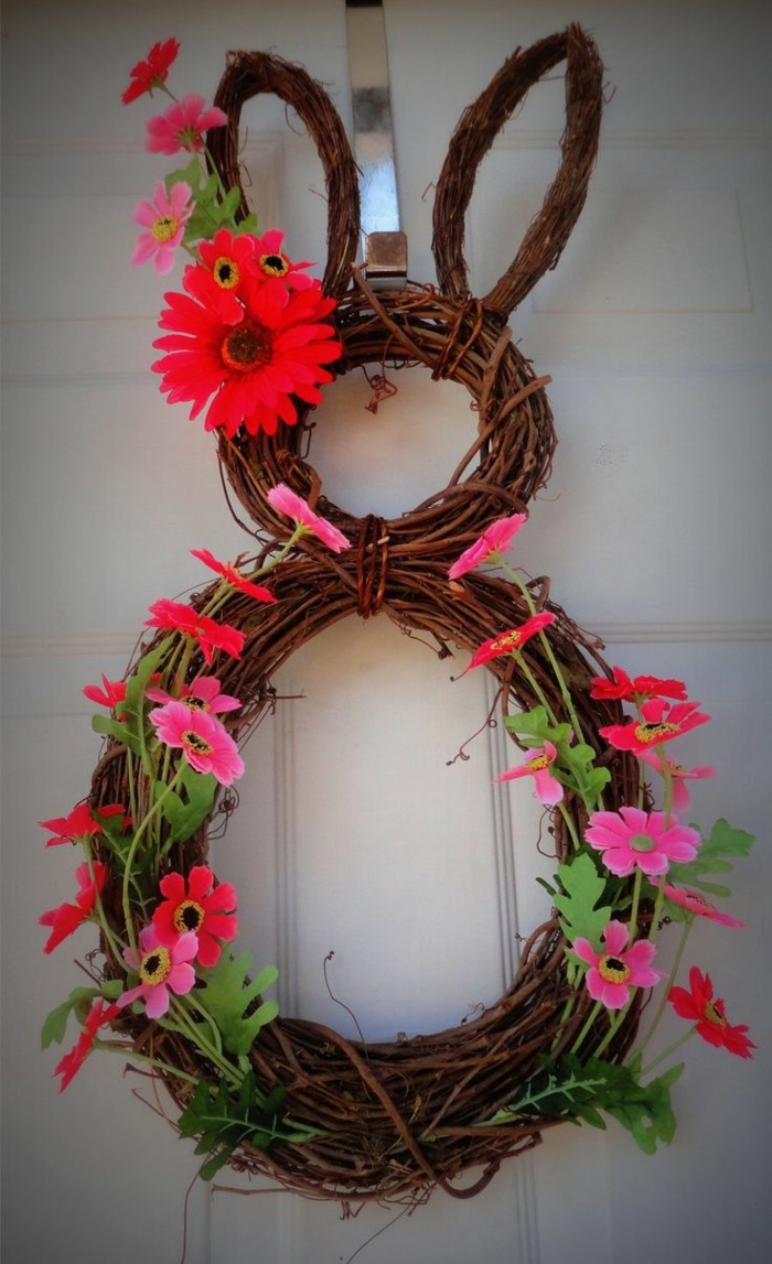 Πάσχα διακόσμηση κήπο πόρτα πόρτα Πάσχα στεφάνι Πάσχα λουλούδια λαγουδάκι