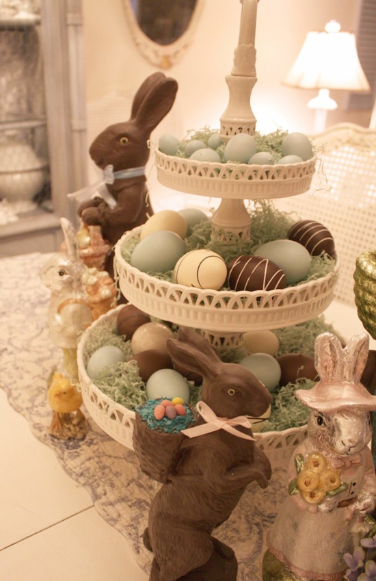 Πάσχα ιδέες διακόσμησης Πάσχα λαγουδάκι Πασχαλινά αυγά σοκολάτα πίνακας διακόσμηση