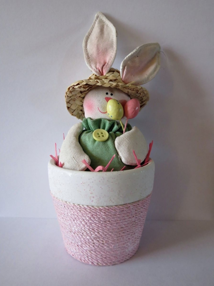 osterdeko make yourself flowerpot easter bunny diy