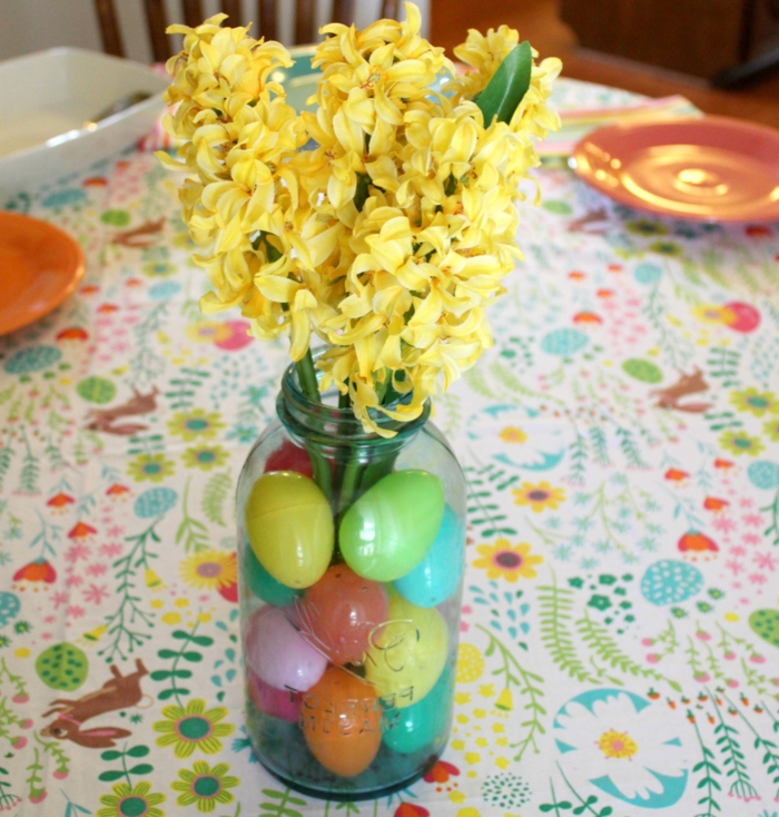 χειροτεχνία ιδέες Πάσχα αυγά Πάσχα λουλούδια πίνακα διακόσμηση Πάσχα