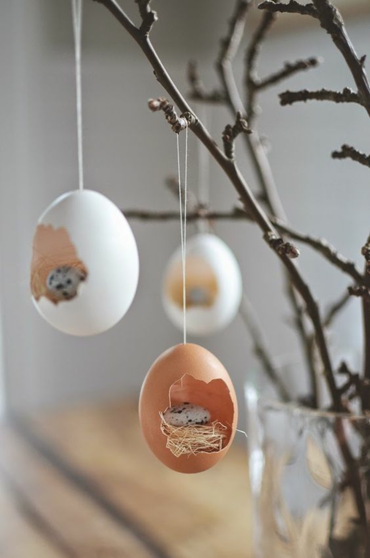 pääsiäismuna puhalletut pääsiäismunat maalaismainen pääsiäisen koristeluideoita