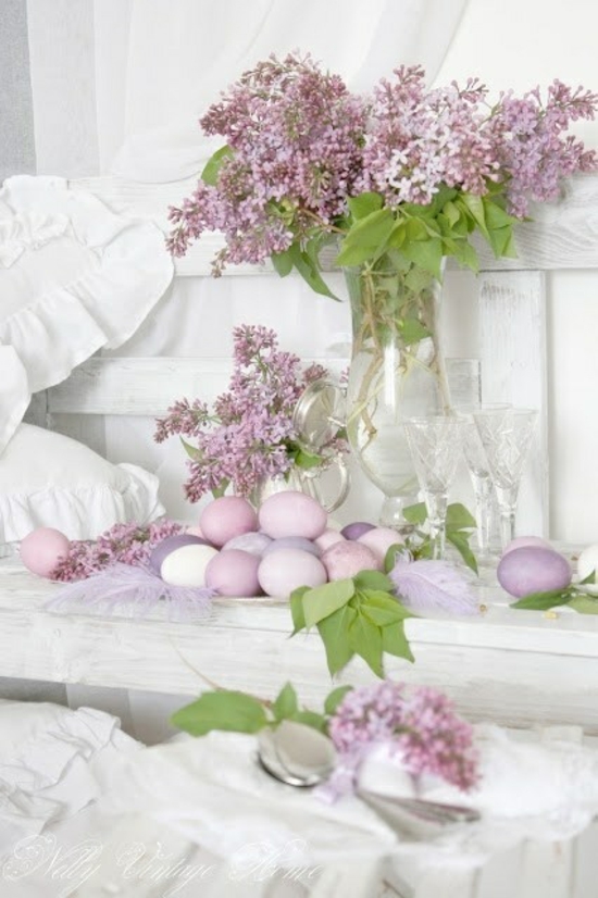 Πασχαλινά αυγά ζωγραφισμένα λουλούδια άνοιξη παστέλ χρώματα προσφορά