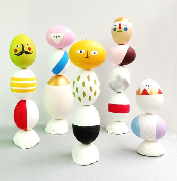 velikonoční vejce obrázky barevné zlaté akcenty velikonoční vejce tvar tváře