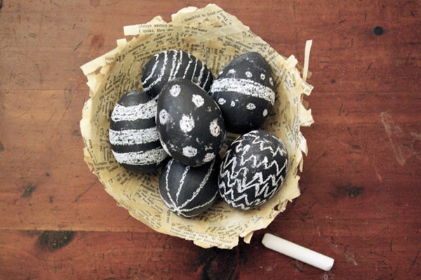 ביצים פסחא גלריית תמונות שחור עם גיר פסחא ביצים עיצוב