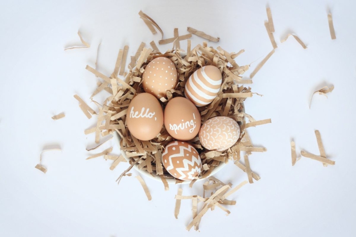 huevos pintados decoran ideas puristas decoración de Pascua