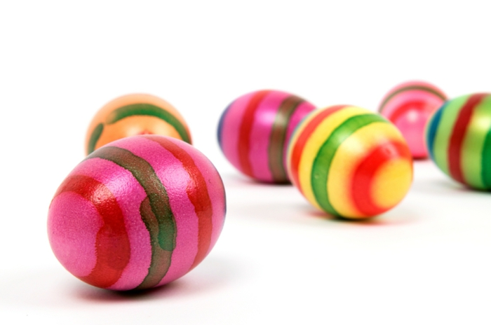 huevos de pascua colorear señuelos huevos pintar rayas