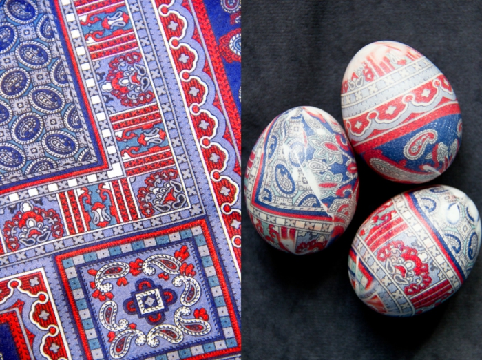 Velykiniai kiaušiniai spalvos deco kaklaraiščiai jungiasi su inžineriniais retro motyvais