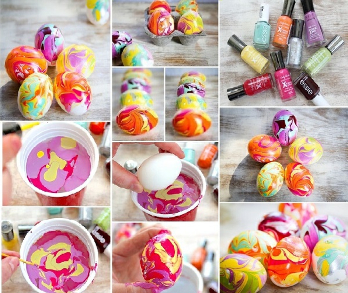 πασχαλινά αυγά βαφής αποκαλύπτει αυγά νυχιών DIY αυγά διακοσμώντας διακόσμηση Πάσχα
