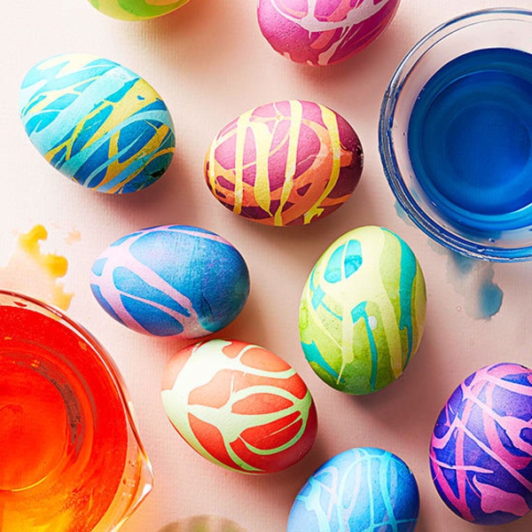 Πασχαλινά αυγά ζωγραφισμένα αυγά κύμα μοτίβο
