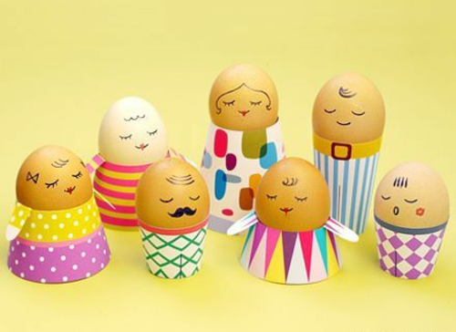 Easter eggs face dolls