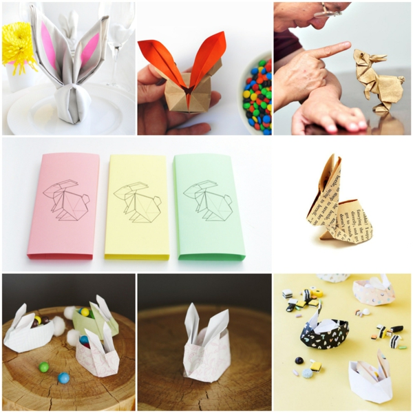πασχαλινά λαγουδάκι ζάχαρη origami λαγουδάκι πικάντικη διακόσμηση ιδέες
