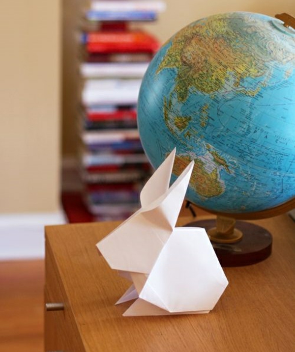πασχαλινό λαγουδάκι origami λαγουδάκι Πάσχα διακόσμηση ζαφείρι με χαρτί τέχνη origami