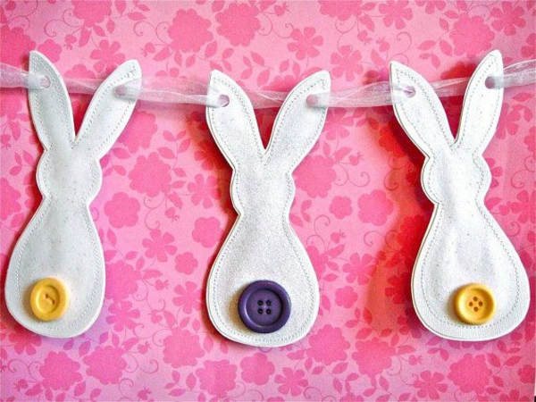 复活节兔子修补匠复活节装饰缝纫与毛毡按钮