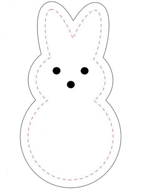 Великденски зайче шибантен шаблон Великденски декор Шиване на зъби с филц