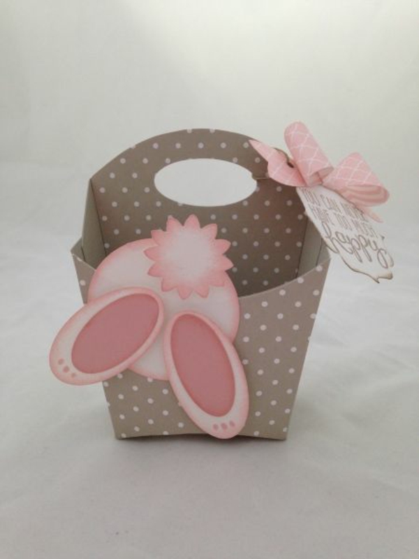 ostererkorb tinker easter basket made of cardboard dot pattern easter bunny