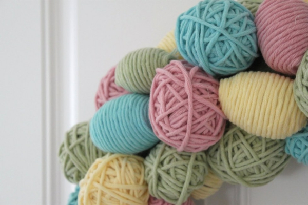 easter wreath tinker yarn pastel colors diy ideas craft ideas