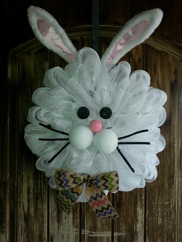 复活节花圈修补匠复活节兔子面料DIY的想法工艺的想法