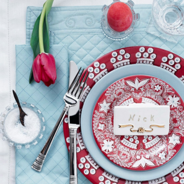 ostertischdeko bricoleur idées d'artisanat créatif rouge oeuf de pâques décoration de table festive