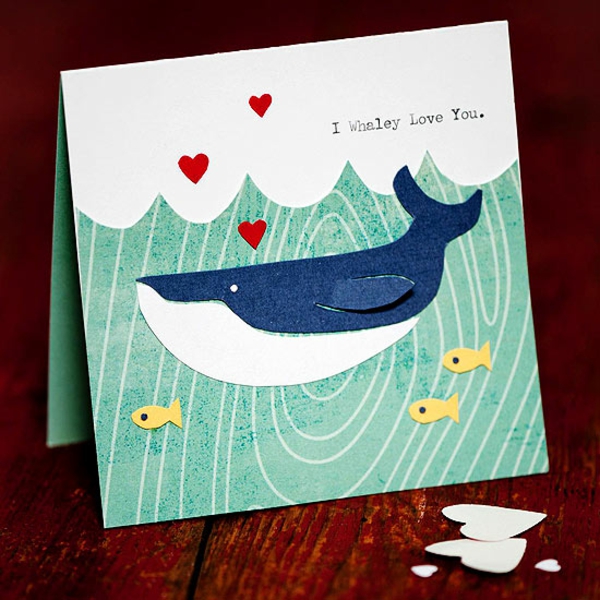 Valentino diena idėja kortelė vandenynas