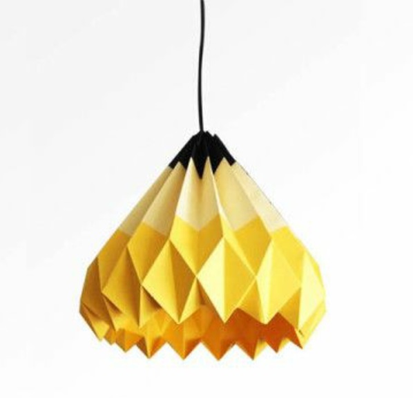 hârtie lămpi origami pandantiv lumini galben