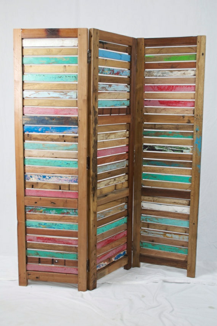 paravent diy ideas separador de espacios madera construcción madera natural tablones de madera paneles de madera