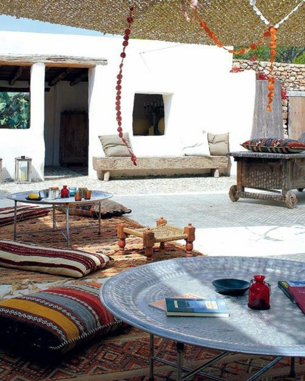 mesa de alfombra de patio de estilo marroquí de diseño de patio