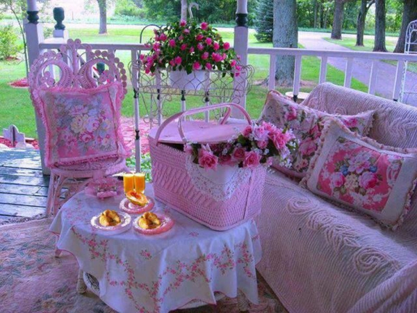 ideas de diseño de patio color rosa inspiración planta patio alfombra