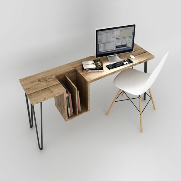 PC таблици мебели дизайн компютър бюро дърво минималистичен дизайн