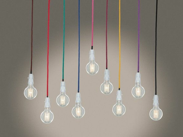 pendant lamps bulbs colorful cables