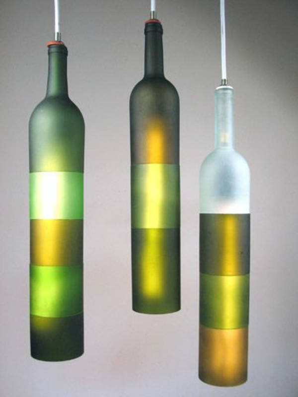 Κρεμαστό φως λαμπτήρων DIY από διακόσμηση μπουκαλιών κρασιού