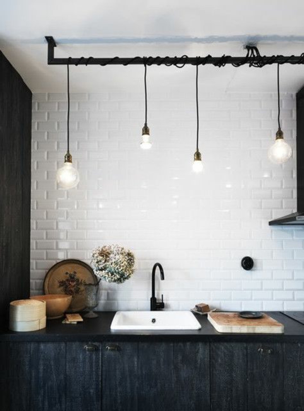 Hanglampen in hoogte verstelbaar, eenvoudige design hangende keuken