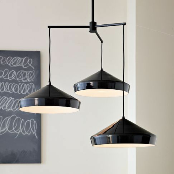 Luminaires suspendus réglables en hauteur design simple noir